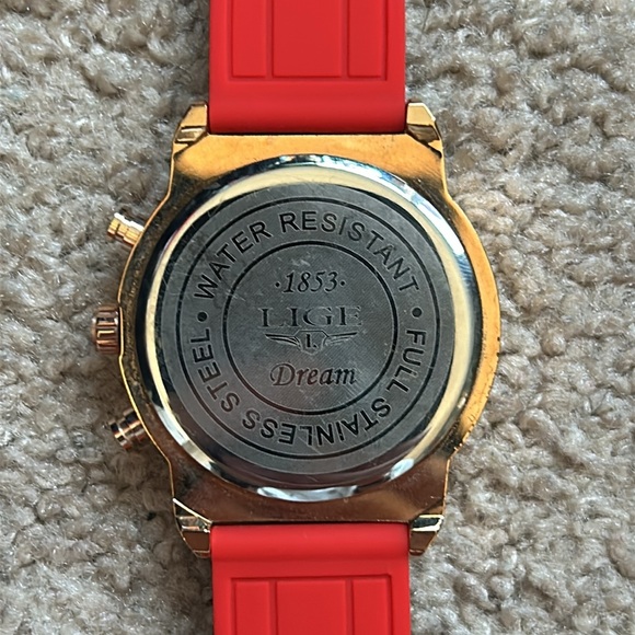 LIGE Dream men’s vintage rose gold red/blue adjustable wristwatch one‎ size - Picture 5 of 6